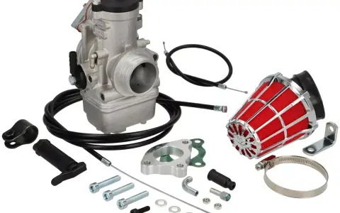 Kit carburatore, filtro aria rosso e ricambi per moto. Perfetto per chi cerca componenti dell'orto carburatori ricambi.