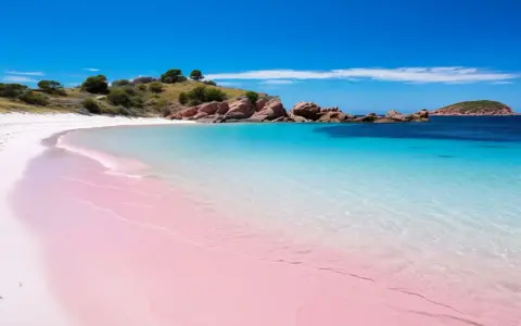 Spiaggia rosa di Budelli, Sardegna. Acque cristalline e sabbia finissima creano un paesaggio da sogno.
