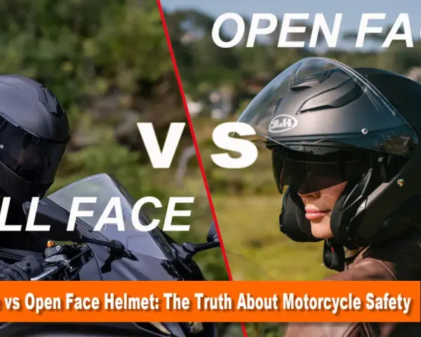 Confronto tra casco integrale e jet: un motociclista con casco integrale e una donna con casco jet, per valutare la sicurezza.