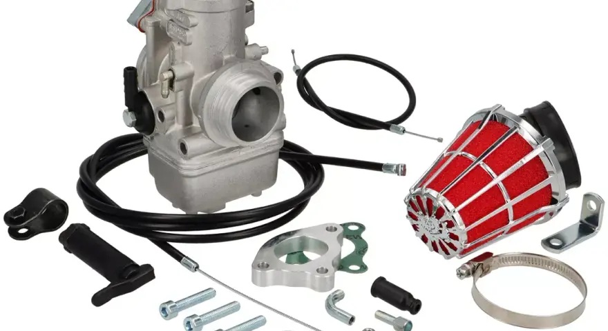 Kit carburatore, filtro aria rosso e ricambi per moto. Perfetto per chi cerca componenti dell'orto carburatori ricambi.