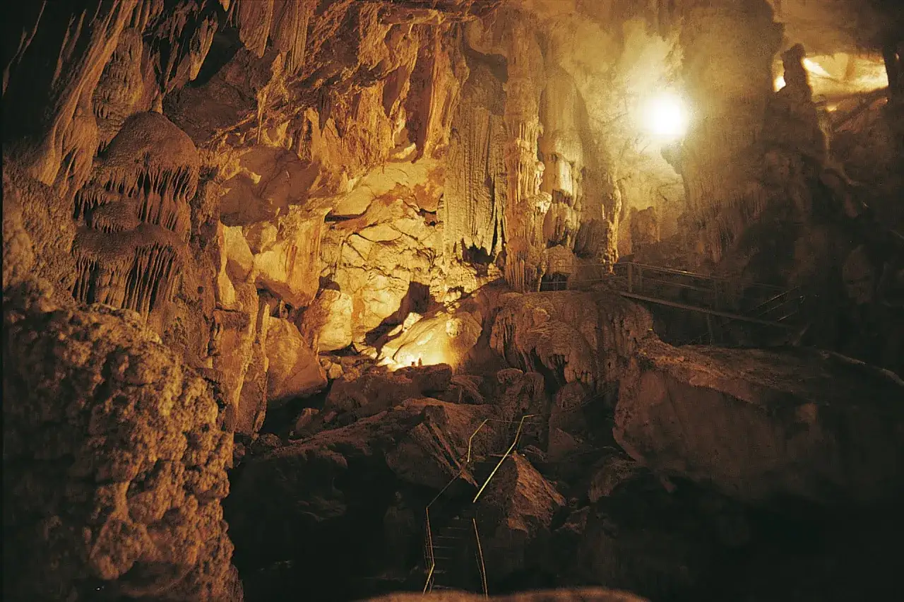 Le grotte di Ispinigoli rivelano un mondo sotterraneo di stalattiti e stalagmiti, con passerelle che invitano all'esplorazione di questo spettacolo naturale.